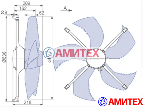 Вентилятор шахтный Ziehl-Abegg FF063-6DT-4I-A5-R2 63см