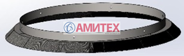 Воротничок заборный нижний из нерж. стали для шахты утепленной Ø 860 мм