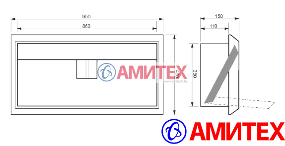 Клапан приточный, 3000 м3/ч, 950Х460мм