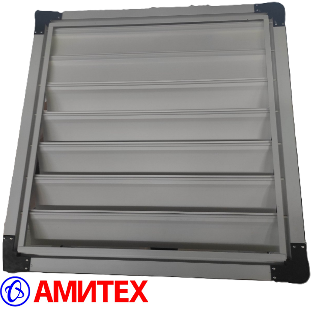 Защитные жалюзи (ПВХ) для стенового вентилятора Ø920мм, габаритным размером 1060*1060мм