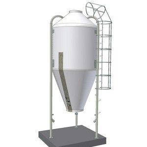 Бункер из стеклопластика 12,5 м3 ,пр-ва Амитех, объемом 12,5 м3, 7,5 т, Ø 2200 мм, с возможностью пневмозагрузки, открытия с земли, лестницей с обручами