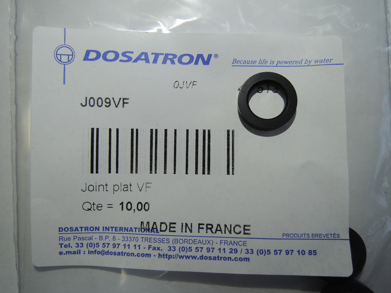 J009VF Резиновое уплотнение поршня дозирующей системы