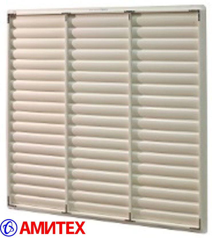 Защитные жалюзи (ПВХ) для стенового вентилятора Ø630мм (70*70 см2), габаритным размером 689/696мм