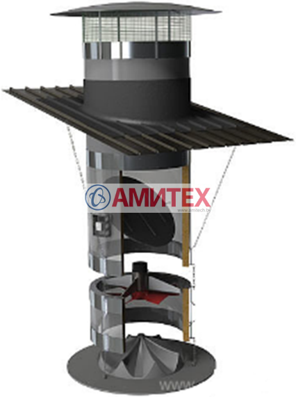 Шахта приточной вентиляции пластиковая 4 мм (без вентилятора) Ø 760мм высотой 2м