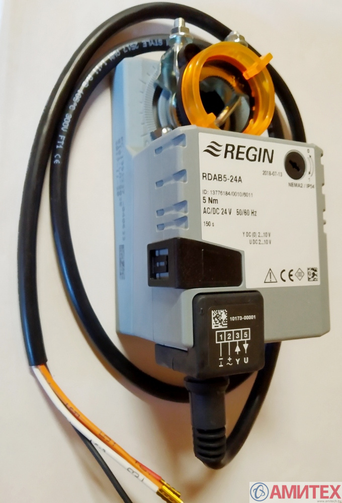 Привод заслонки REGIN RDAB5-24A 5 Нм без возвратной пружины