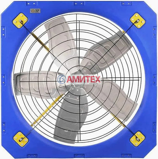 Вентилятор осевой в квадратном пластиковом корпусе 1380х1380мм, 44000 м3/ч