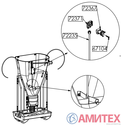 Часть кормового аппарата Tube-O-Mat VI+ арт.72367 Egebjerg A/S