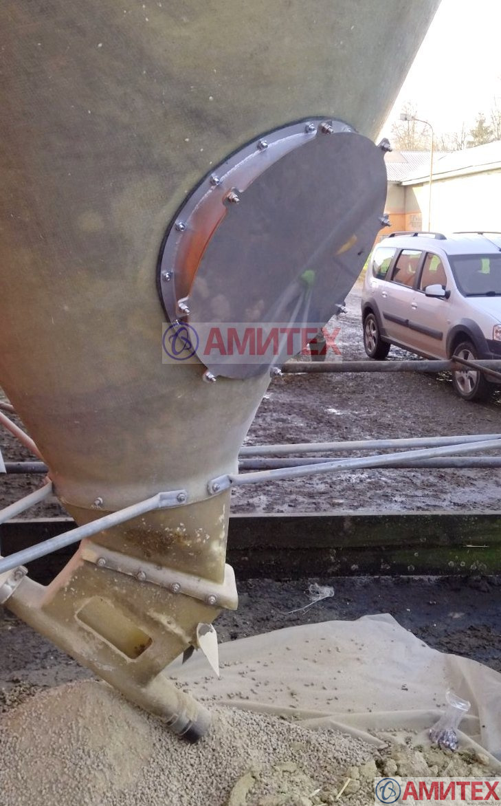 Смотровой люк для бункера диаметром 630мм из нерж. стали