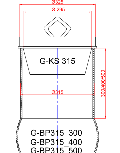 Пробка с уплотлительным кольцом пластиковая 315 мм