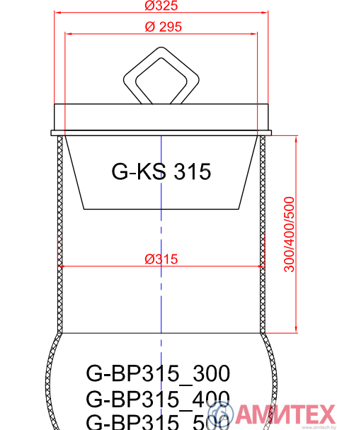 Пробка с уплотлительным кольцом пластиковая 315 мм