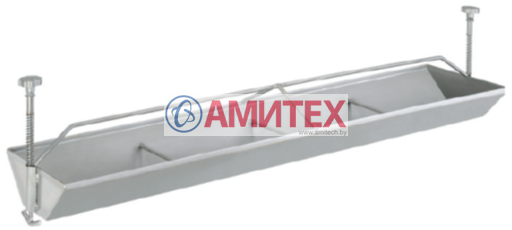 Прикормочная кормушка на 16 делений  для поросят длиной 2000мм, шириной 240мм, высотой кормового корыта 70мм