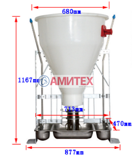 Кормовой аппарат 90л  для доращивания / откорма (7-130 кг / 30-130 кг)