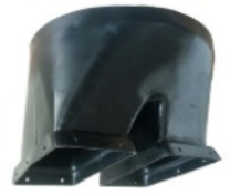 Приемная горловина пластиковая к бункеру с 2-м выходом (без шиберных заслонок)