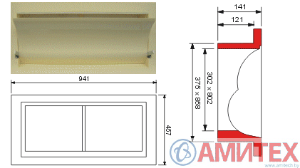 Клапан приточный 941*457мм, 3000 м3/час