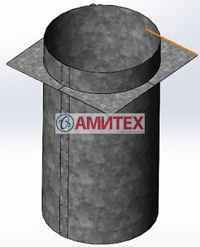 Шахта приточной вентиляции (без вентилятора) из оцинкованного листа толщиной 1,2 мм, Ø 680мм, высотой 1,25 м
