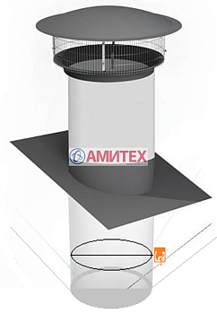 Шахта вытяжной вентиляции (без вентилятора) пластиковая, утепленная, толщиной 4мм, Ø 680мм, высотой 1,8м